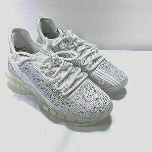 Steve Madden Maxima Sneaker White Multi Rhinestone Women US 10M